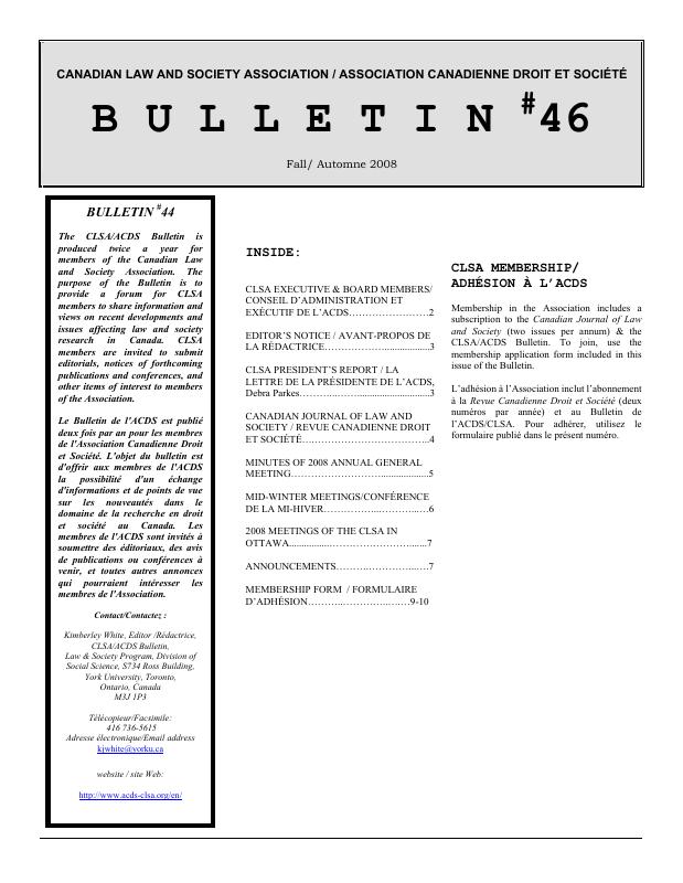 Bulletin — Autumn 2008