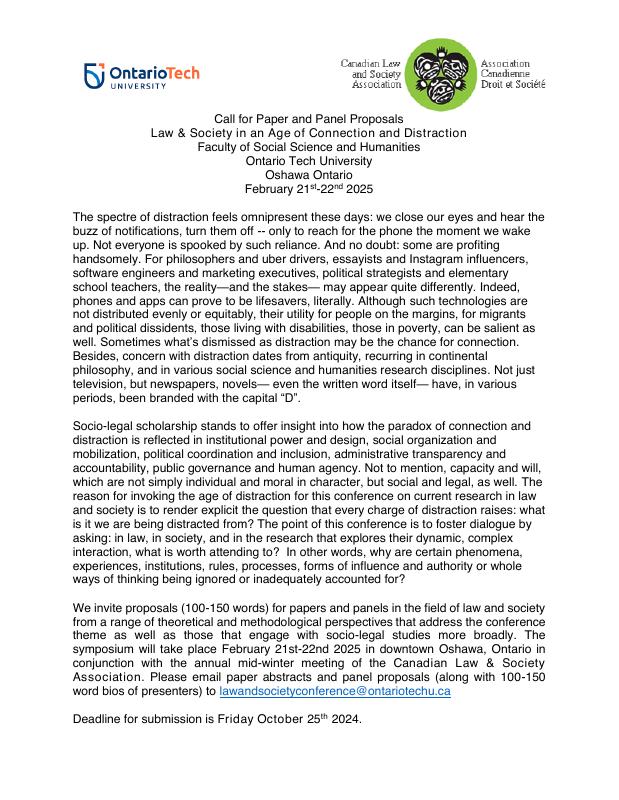 Ontario Tech 2025 — revised proposal deadline
