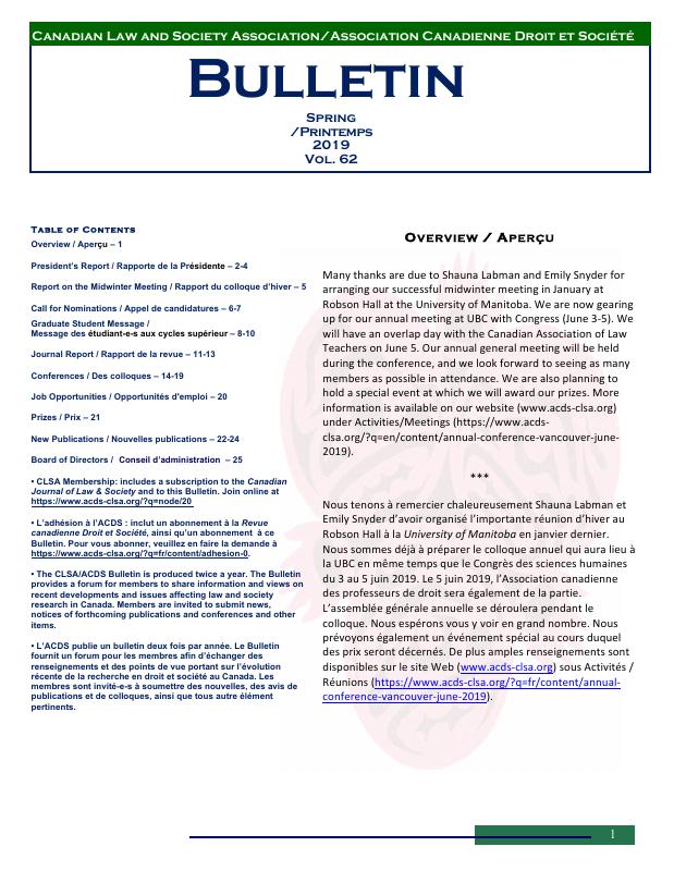 Bulletin — Spring 2019