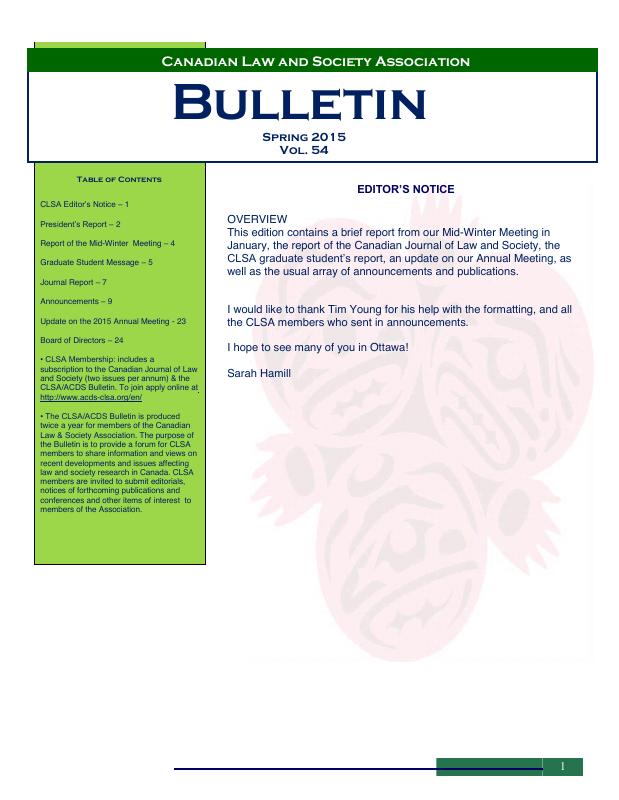 Bulletin — Spring 2015