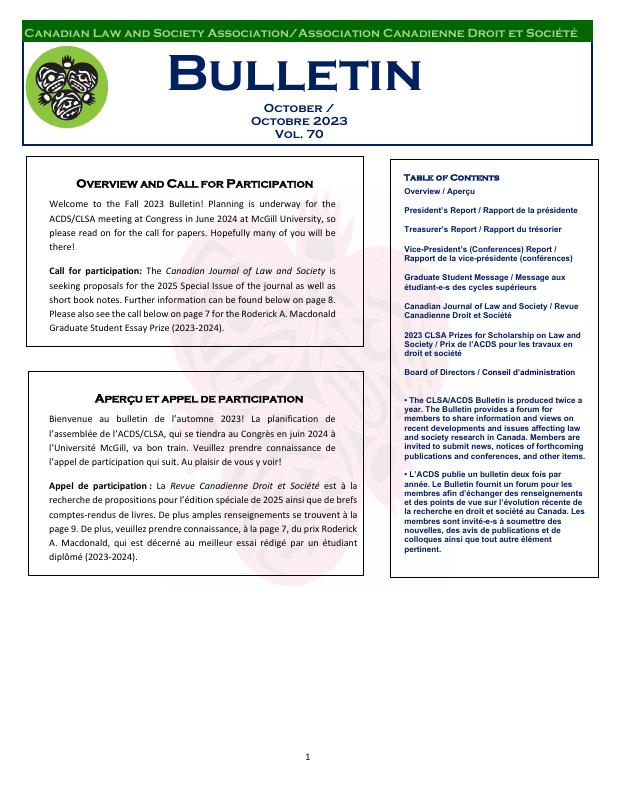 Bulletin — October 2023