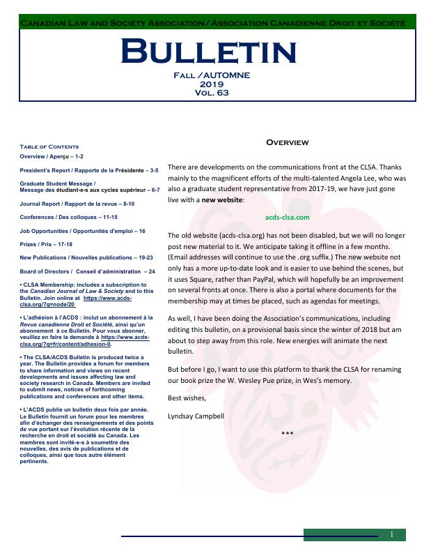 Bulletin — Autumn 2019