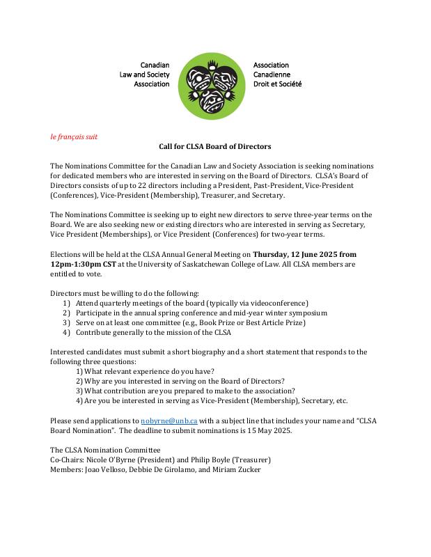 Board nominations — 2025