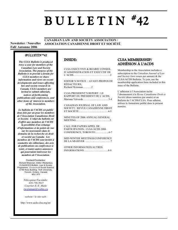 Bulletin — Autumn 2006