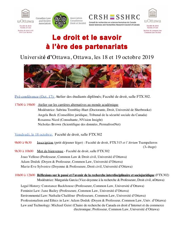 Ottawa 2019 — Law and Learning in an Era of Partnerships