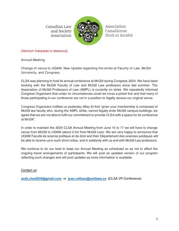 2024 annual meeting — venue update of 10 May
