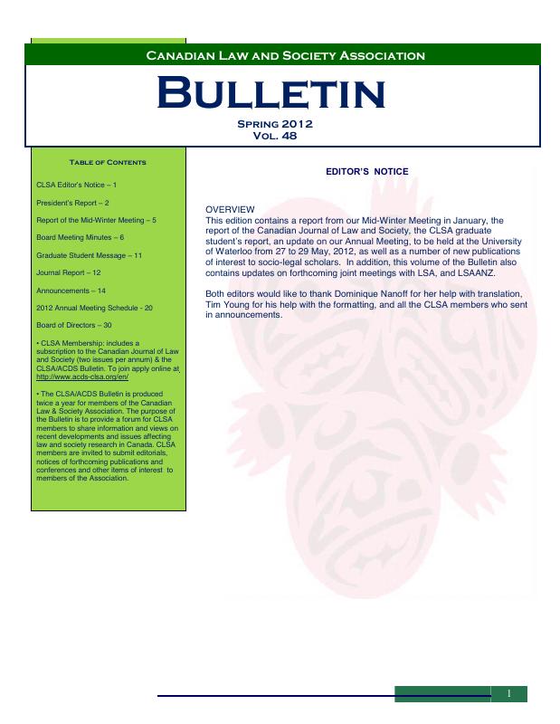 Bulletin — Spring 2012