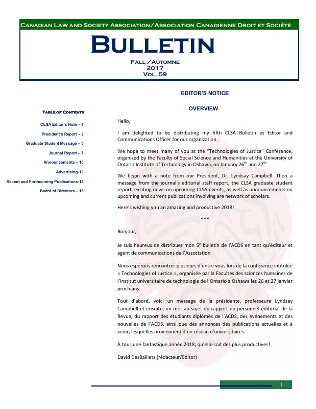 Bulletin — Autumn 2017