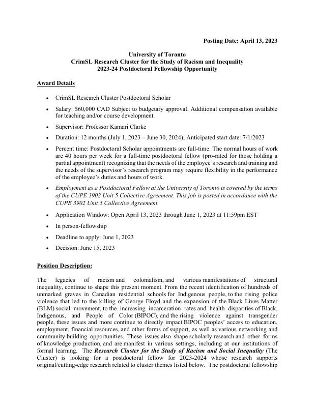 CrimSL research fellowship — 2023–2024 notice
