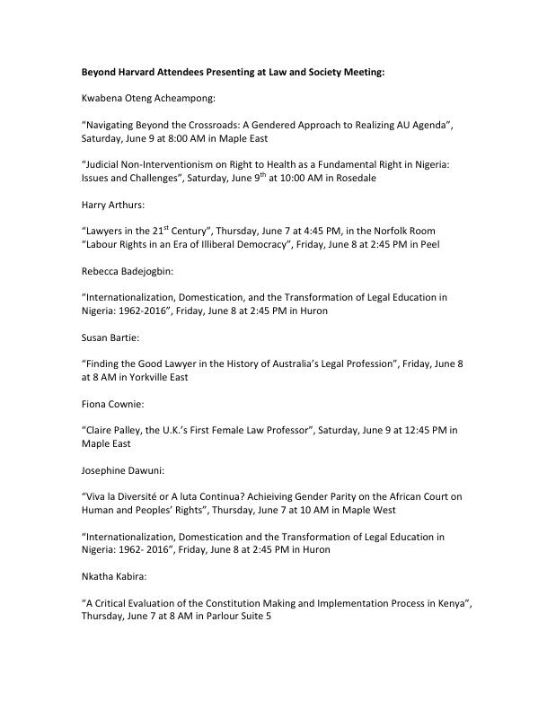 Beyond Harvard — legal education presentations