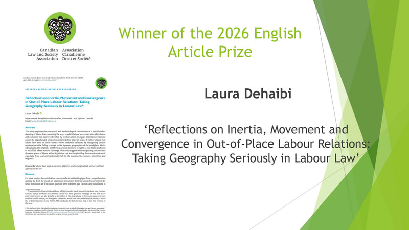 Association announcement of a 2026 prize