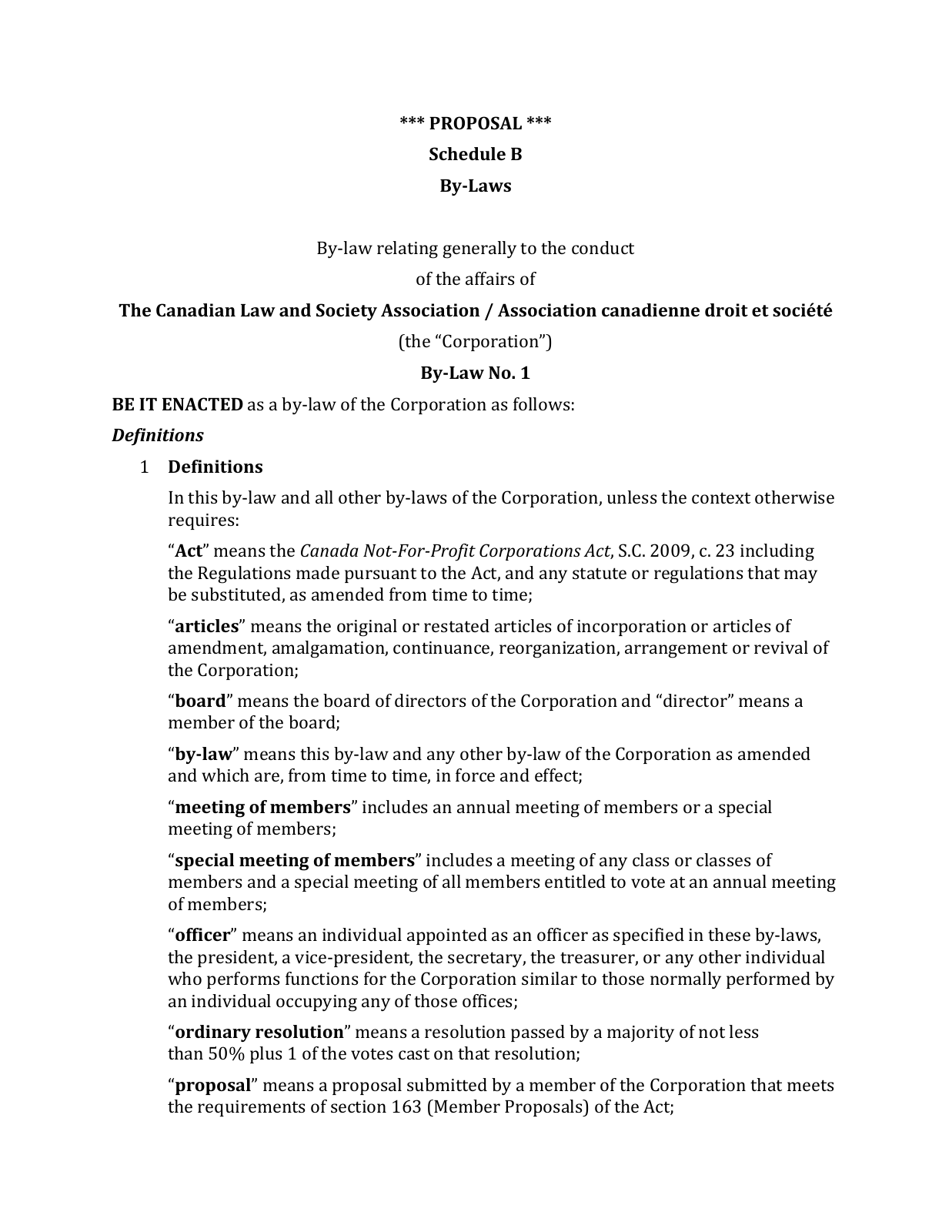 Page physique 5 du dossier de transition de 2015, marquée PROPOSAL